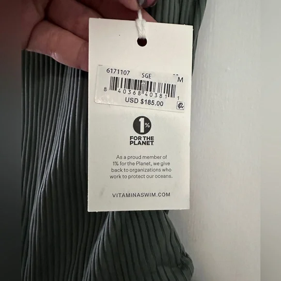 Vitamin A Green Ribbed One Piece Swimsuit - Picture 6 of 6